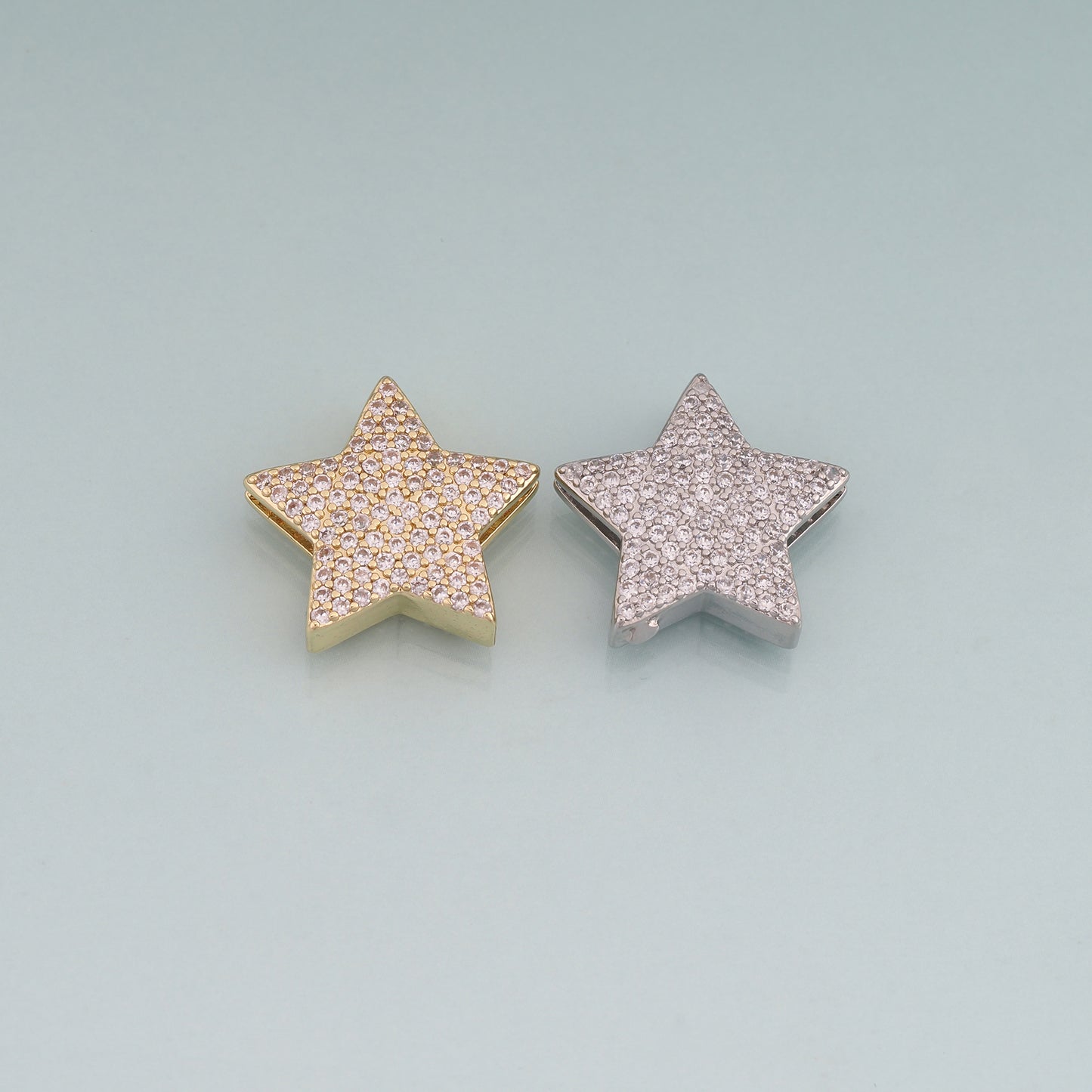 18K Gold Filled Pave CZ Star Spacer Beads,Star Beads Bracelet Necklace for DIY Jewelry Making Supply