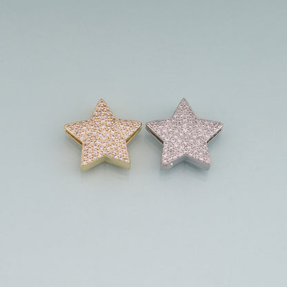 18K Gold Filled Pave CZ Star Spacer Beads,Star Beads Bracelet Necklace for DIY Jewelry Making Supply