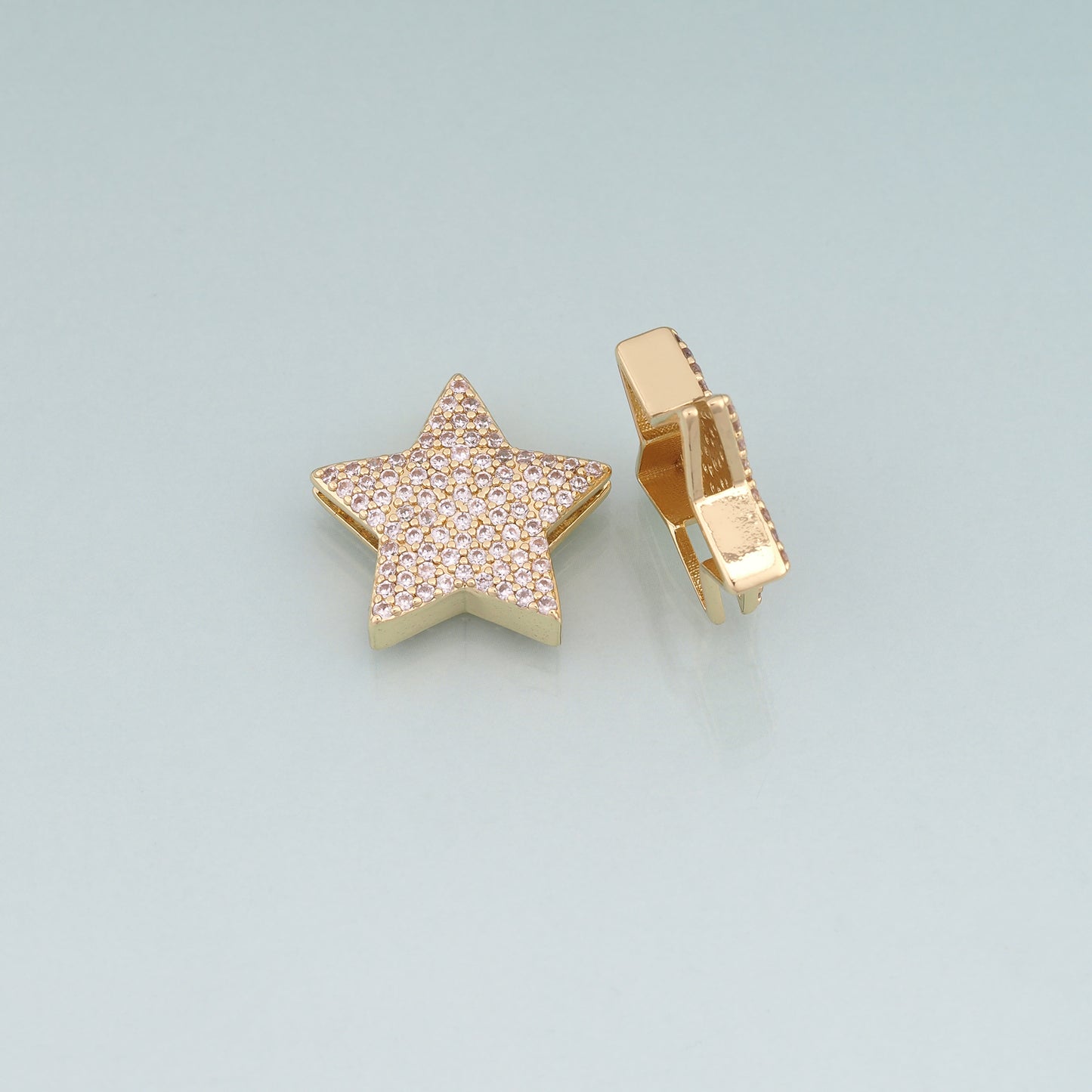 18K Gold Filled Pave CZ Star Spacer Beads,Star Beads Bracelet Necklace for DIY Jewelry Making Supply