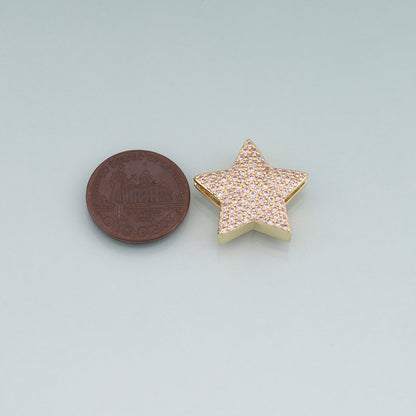 18K Gold Filled Pave CZ Star Spacer Beads,Star Beads Bracelet Necklace for DIY Jewelry Making Supply