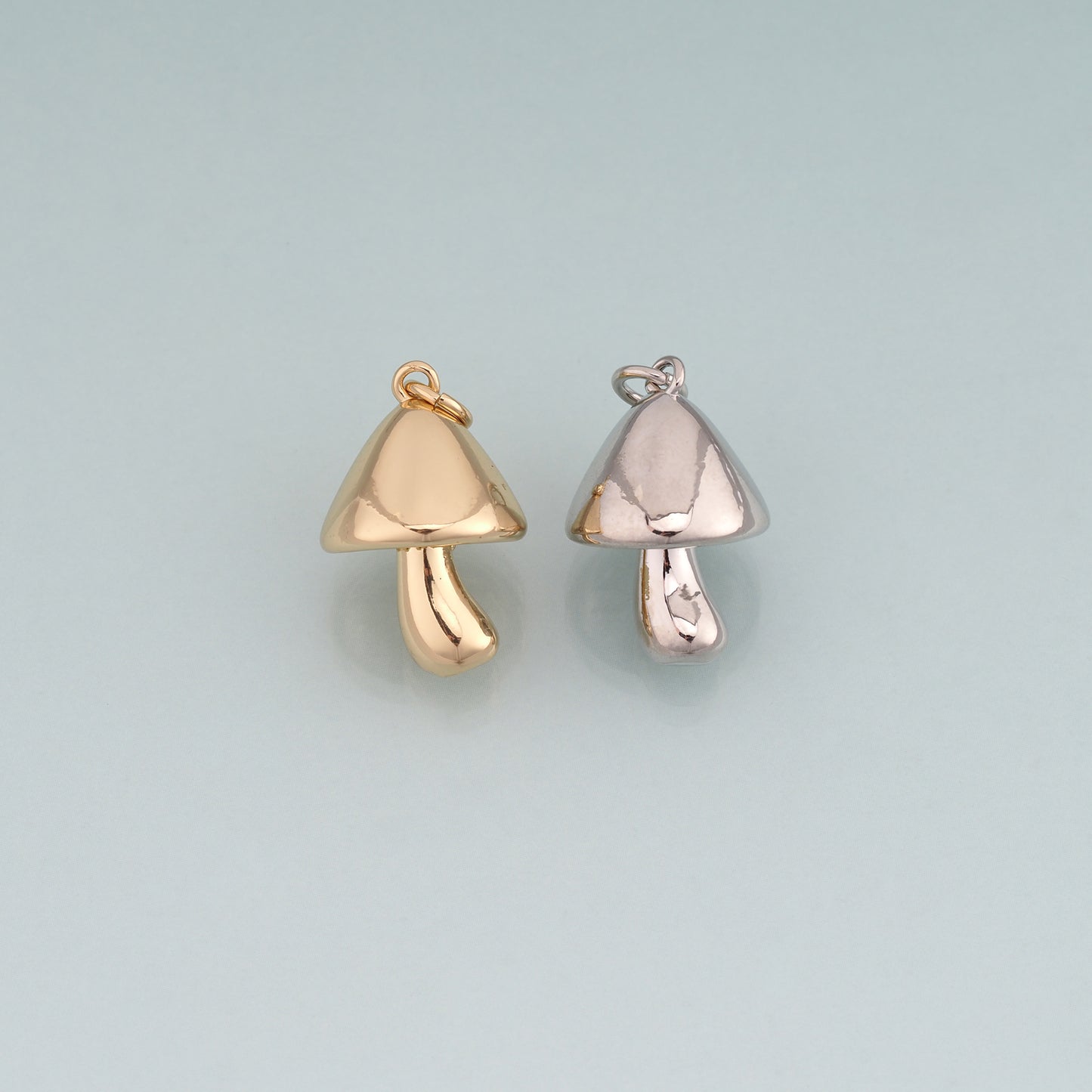 18K Gold Filled Mushroom Pendant,Cute Charm Bracelet Necklace for DIY Jewelry Making Supply