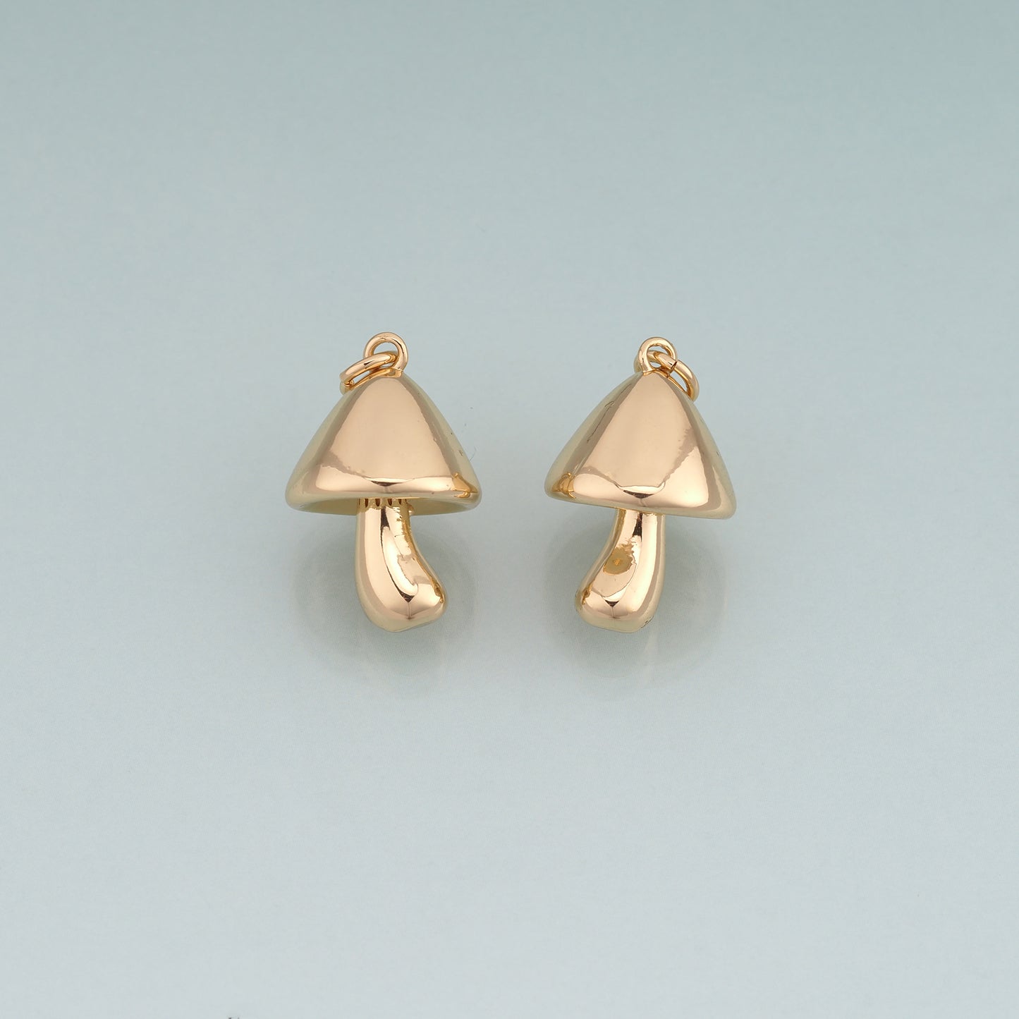 18K Gold Filled Mushroom Pendant,Cute Charm Bracelet Necklace for DIY Jewelry Making Supply