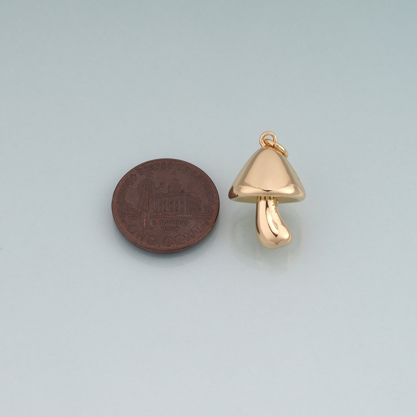 18K Gold Filled Mushroom Pendant,Cute Charm Bracelet Necklace for DIY Jewelry Making Supply