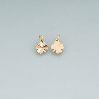 18K Gold Filled Four Clover Pendant,Lucky Charm Bracelet Necklace for DIY Jewelry Making Supply