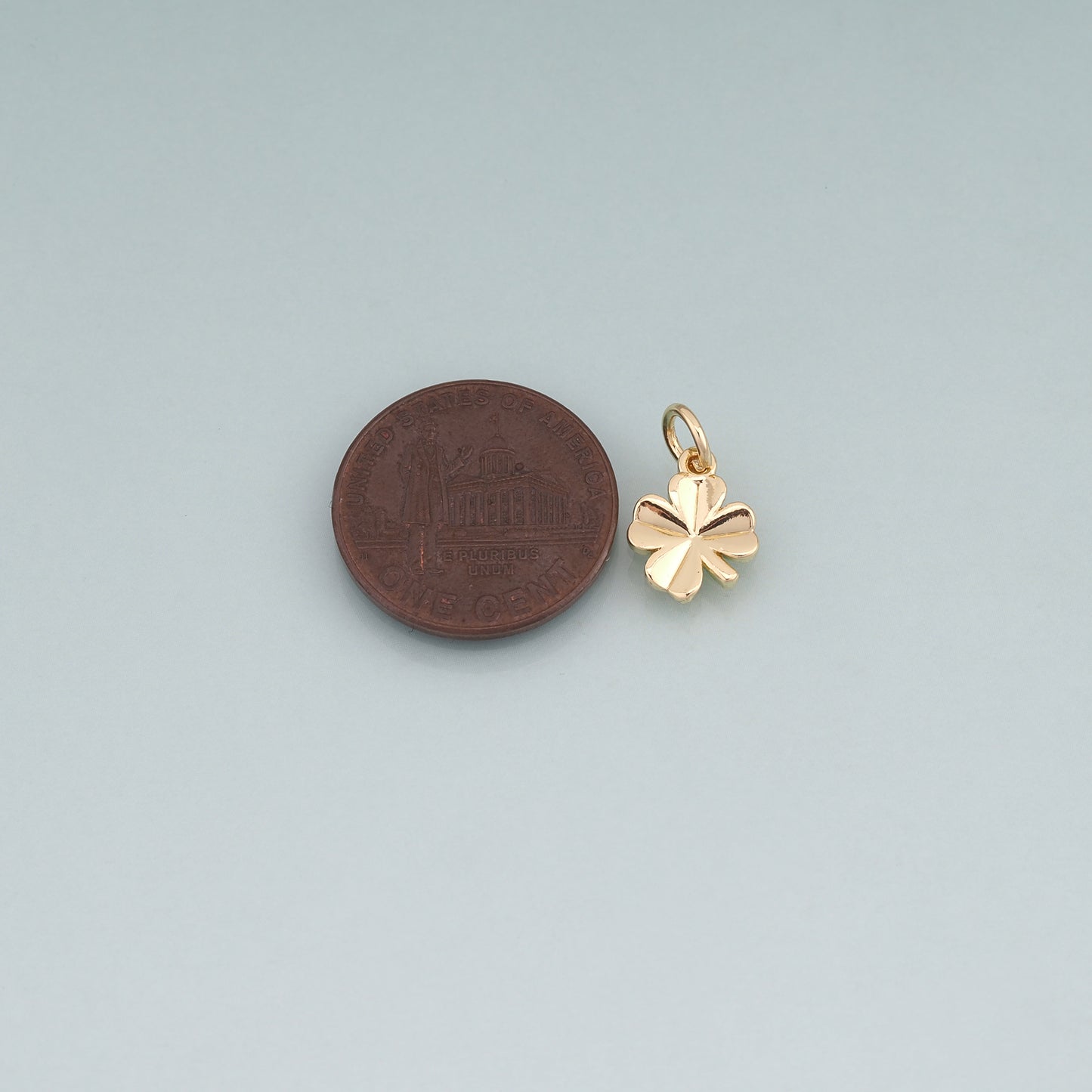 18K Gold Filled Four Clover Pendant,Lucky Charm Bracelet Necklace for DIY Jewelry Making Supply