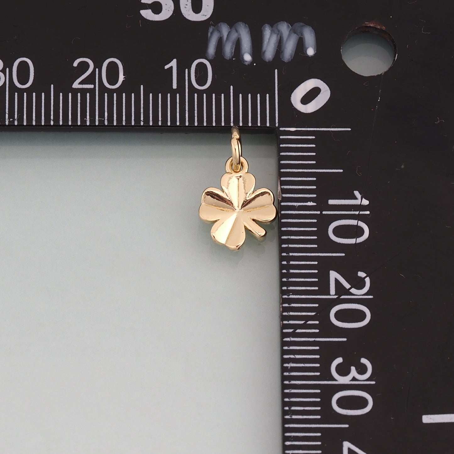 18K Gold Filled Four Clover Pendant,Lucky Charm Bracelet Necklace for DIY Jewelry Making Supply