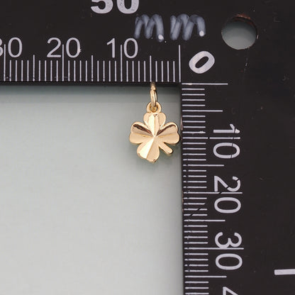 18K Gold Filled Four Clover Pendant,Lucky Charm Bracelet Necklace for DIY Jewelry Making Supply