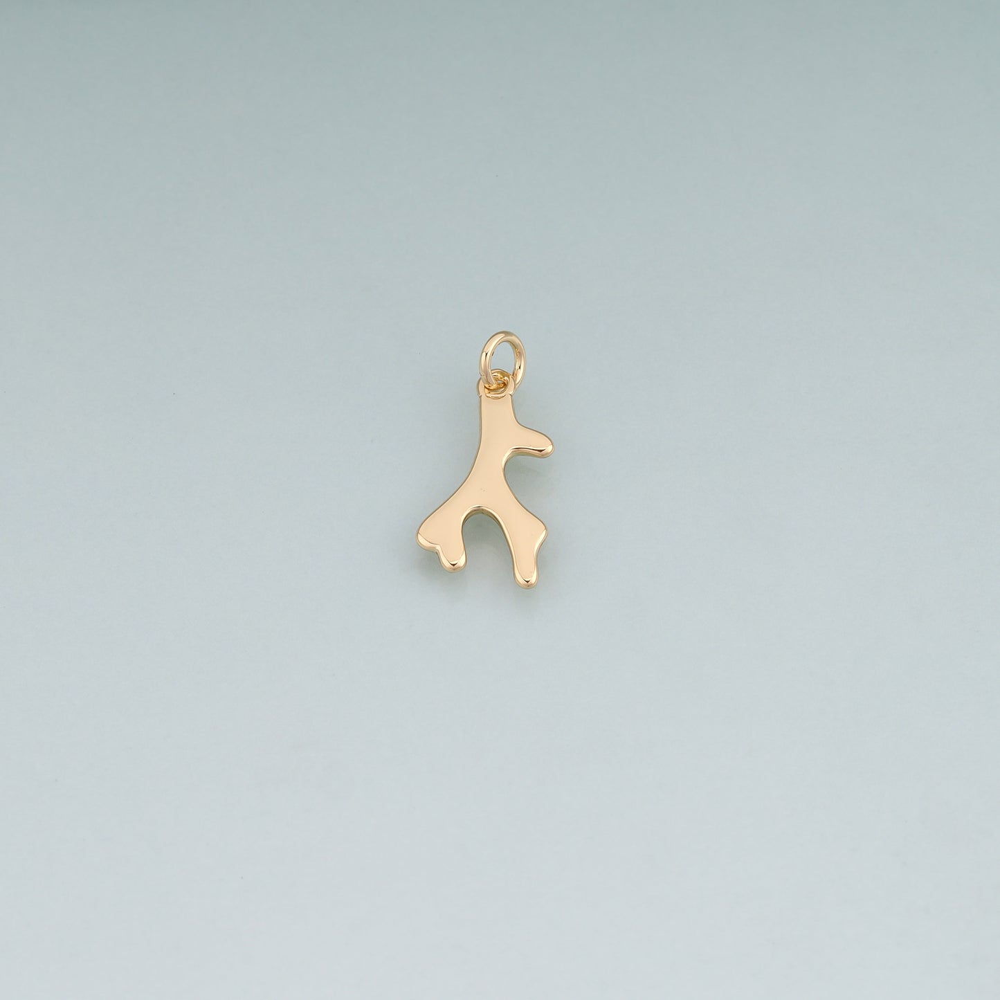 18K Gold Filled Antlers Pendant,Animal Charm Bracelet Necklace for DIY Jewelry Making Supply