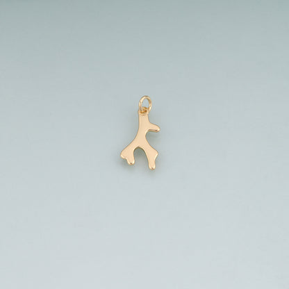 18K Gold Filled Antlers Pendant,Animal Charm Bracelet Necklace for DIY Jewelry Making Supply