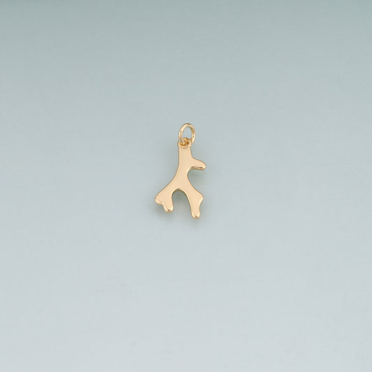 18K Gold Filled Antlers Pendant,Animal Charm Bracelet Necklace for DIY Jewelry Making Supply