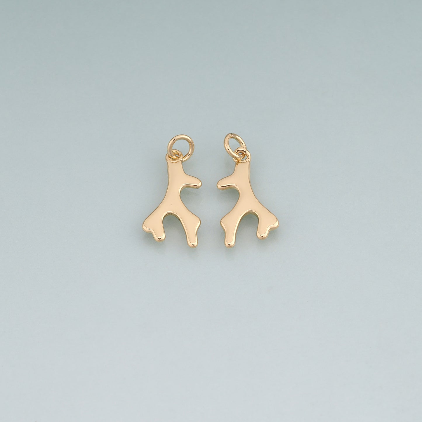 18K Gold Filled Antlers Pendant,Animal Charm Bracelet Necklace for DIY Jewelry Making Supply