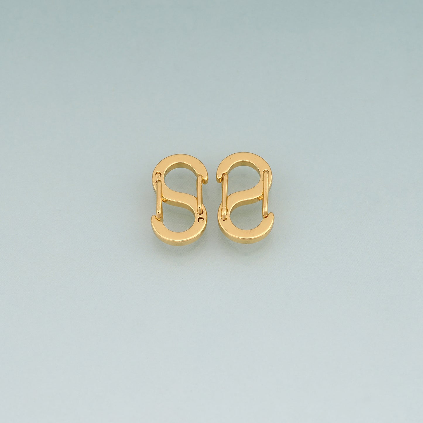 18K Gold Filled S Shaped Double Spring Clasp Pendant,S Shaped Charm Bracelet Necklace for DIY Jewelry Making Supply