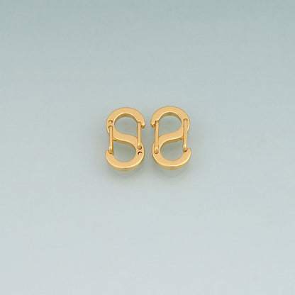 18K Gold Filled S Shaped Double Spring Clasp Pendant,S Shaped Charm Bracelet Necklace for DIY Jewelry Making Supply