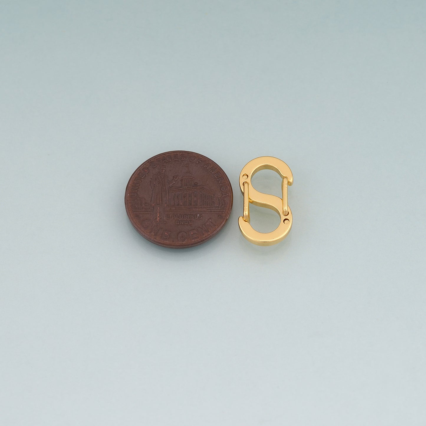 18K Gold Filled S Shaped Double Spring Clasp Pendant,S Shaped Charm Bracelet Necklace for DIY Jewelry Making Supply