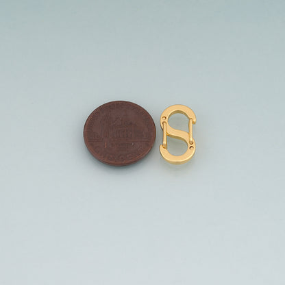 18K Gold Filled S Shaped Double Spring Clasp Pendant,S Shaped Charm Bracelet Necklace for DIY Jewelry Making Supply