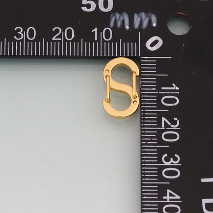 18K Gold Filled S Shaped Double Spring Clasp Pendant,S Shaped Charm Bracelet Necklace for DIY Jewelry Making Supply