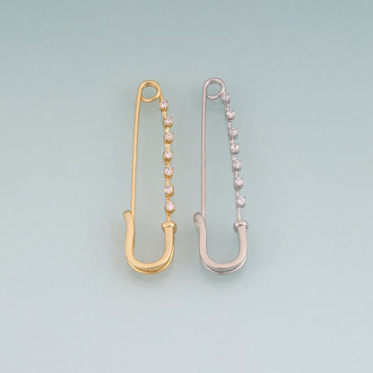 18K Gold Filled CZ Paperclip Pendant,Paperclip Charm Bracelet Necklace for DIY Jewelry Making Supply