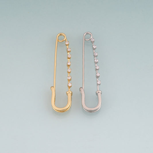 18K Gold Filled CZ Paperclip Pendant,Paperclip Charm Bracelet Necklace for DIY Jewelry Making Supply