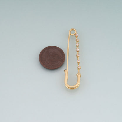18K Gold Filled CZ Paperclip Pendant,Paperclip Charm Bracelet Necklace for DIY Jewelry Making Supply