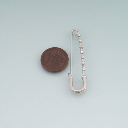 18K Gold Filled CZ Paperclip Pendant,Paperclip Charm Bracelet Necklace for DIY Jewelry Making Supply