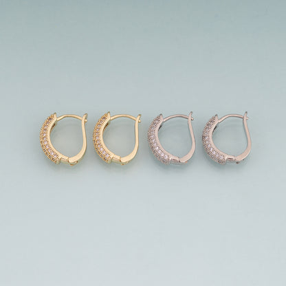 A Pair 18K Gold Filled CZ Arc Hoop Earrings,Arc Hoop Earrings Bracelet Necklace for DIY Jewelry Making Supply