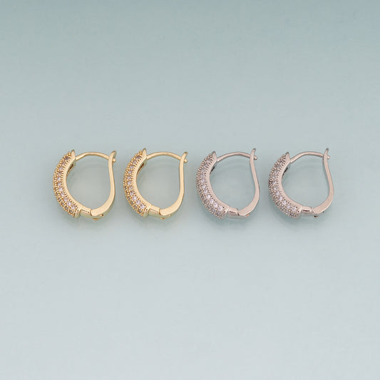 A Pair 18K Gold Filled CZ Arc Hoop Earrings,Arc Hoop Earrings Bracelet Necklace for DIY Jewelry Making Supply