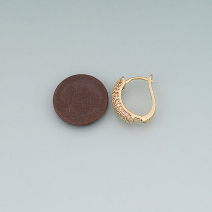 A Pair 18K Gold Filled CZ Arc Hoop Earrings,Arc Hoop Earrings Bracelet Necklace for DIY Jewelry Making Supply