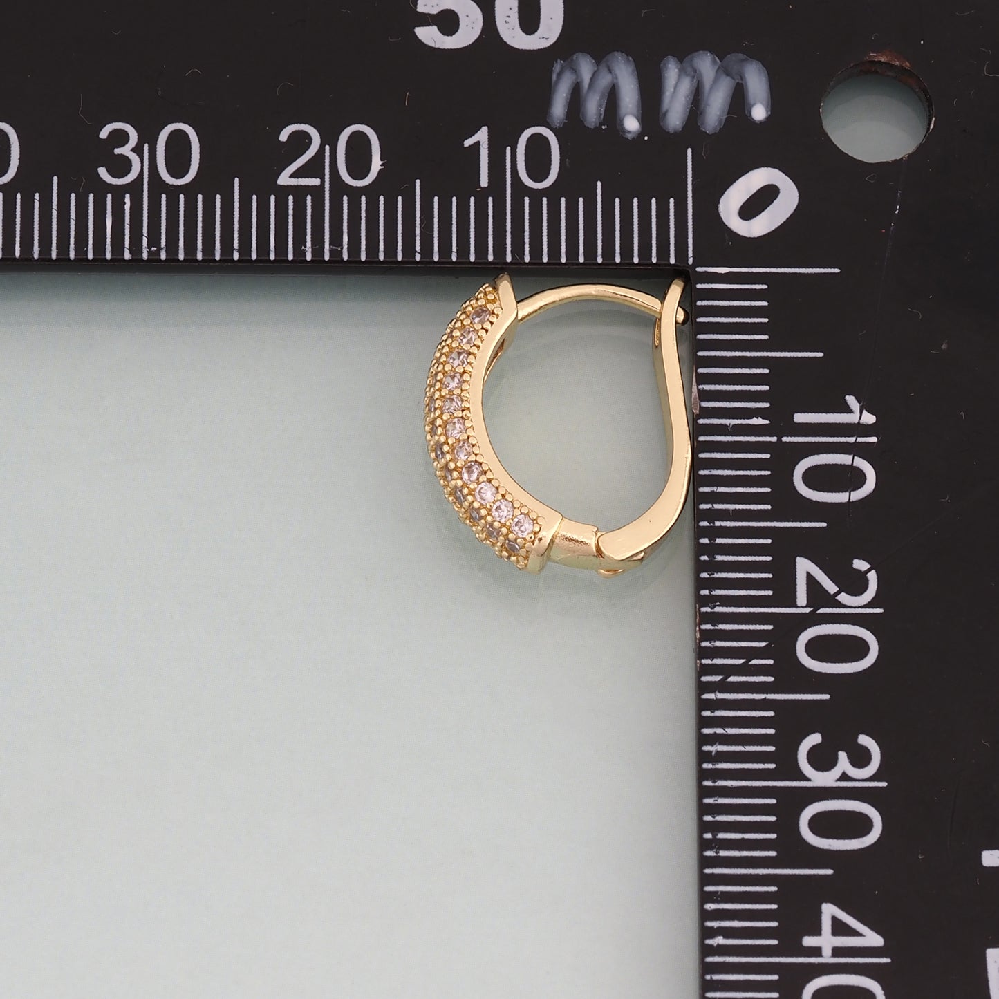 A Pair 18K Gold Filled CZ Arc Hoop Earrings,Arc Hoop Earrings Bracelet Necklace for DIY Jewelry Making Supply