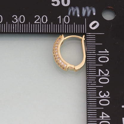 A Pair 18K Gold Filled CZ Arc Hoop Earrings,Arc Hoop Earrings Bracelet Necklace for DIY Jewelry Making Supply