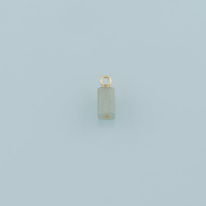 18K Gold Filled Rectangle Pendant,Natural Stone Charm Bracelet Necklace for DIY Jewelry Making Supply