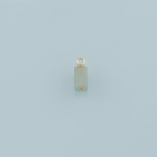 18K Gold Filled Rectangle Pendant,Natural Stone Charm Bracelet Necklace for DIY Jewelry Making Supply
