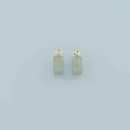 18K Gold Filled Rectangle Pendant,Natural Stone Charm Bracelet Necklace for DIY Jewelry Making Supply