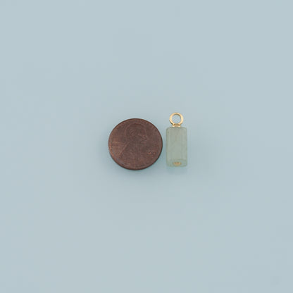 18K Gold Filled Rectangle Pendant,Natural Stone Charm Bracelet Necklace for DIY Jewelry Making Supply
