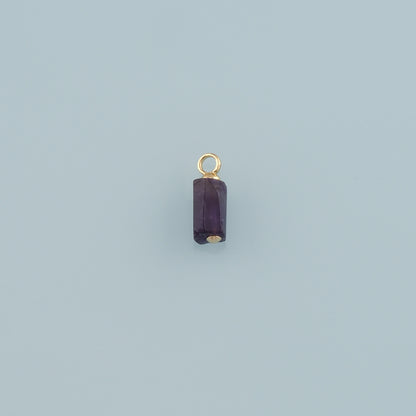 18K Gold Filled Cylinder Pendant,Natural Stone Charm Bracelet Necklace for DIY Jewelry Making Supply