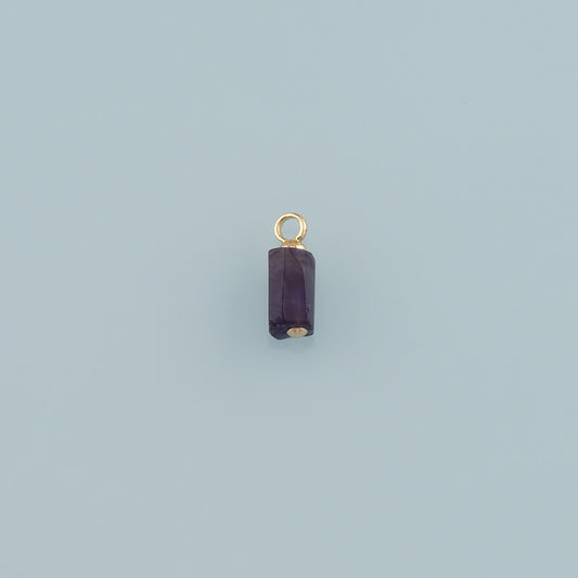 18K Gold Filled Cylinder Pendant,Natural Stone Charm Bracelet Necklace for DIY Jewelry Making Supply