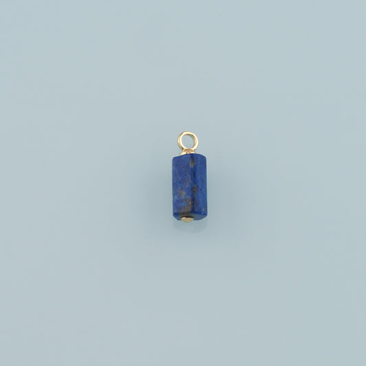 18K Gold Filled Cylinder Pendant,Natural Stone Charm Bracelet Necklace for DIY Jewelry Making Supply