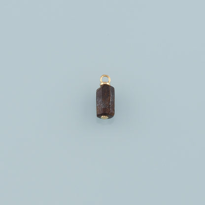 18K Gold Filled Cylinder Pendant,Natural Stone Charm Bracelet Necklace for DIY Jewelry Making Supply