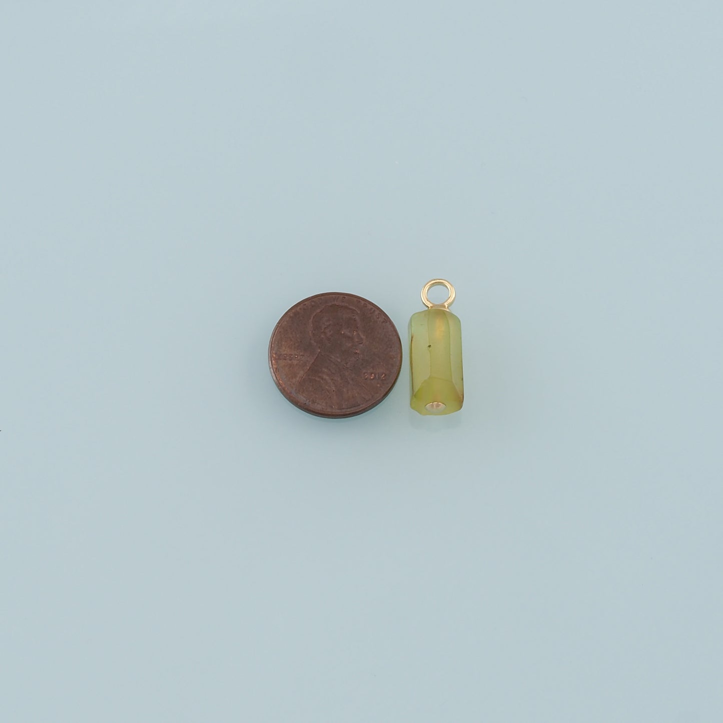 18K Gold Filled Cylinder Pendant,Natural Stone Charm Bracelet Necklace for DIY Jewelry Making Supply