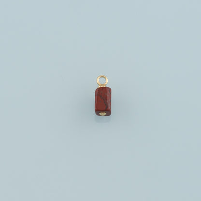 18K Gold Filled Cylinder Pendant,Natural Stone Charm Bracelet Necklace for DIY Jewelry Making Supply