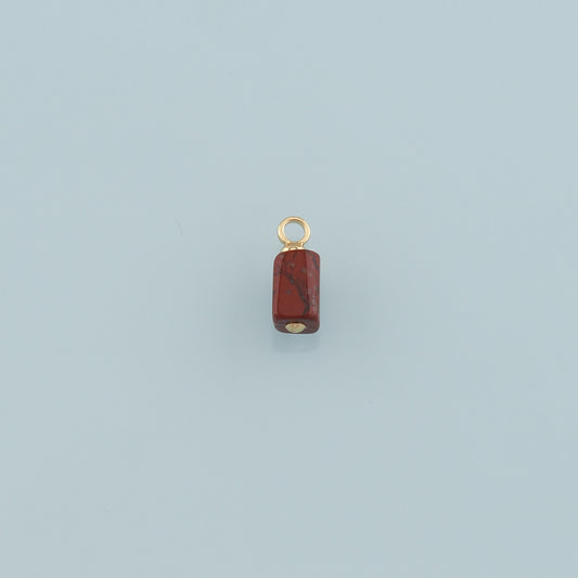 18K Gold Filled Cylinder Pendant,Natural Stone Charm Bracelet Necklace for DIY Jewelry Making Supply
