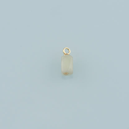 18K Gold Filled Cylinder Pendant,Natural Stone Charm Bracelet Necklace for DIY Jewelry Making Supply