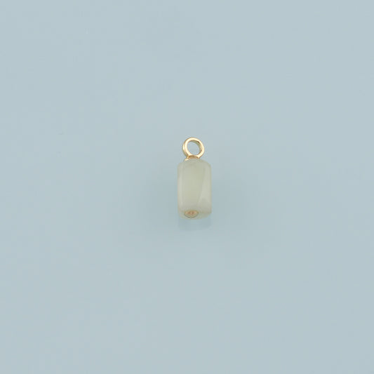 18K Gold Filled Cylinder Pendant,Natural Stone Charm Bracelet Necklace for DIY Jewelry Making Supply