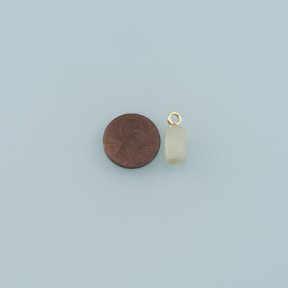 18K Gold Filled Cylinder Pendant,Natural Stone Charm Bracelet Necklace for DIY Jewelry Making Supply