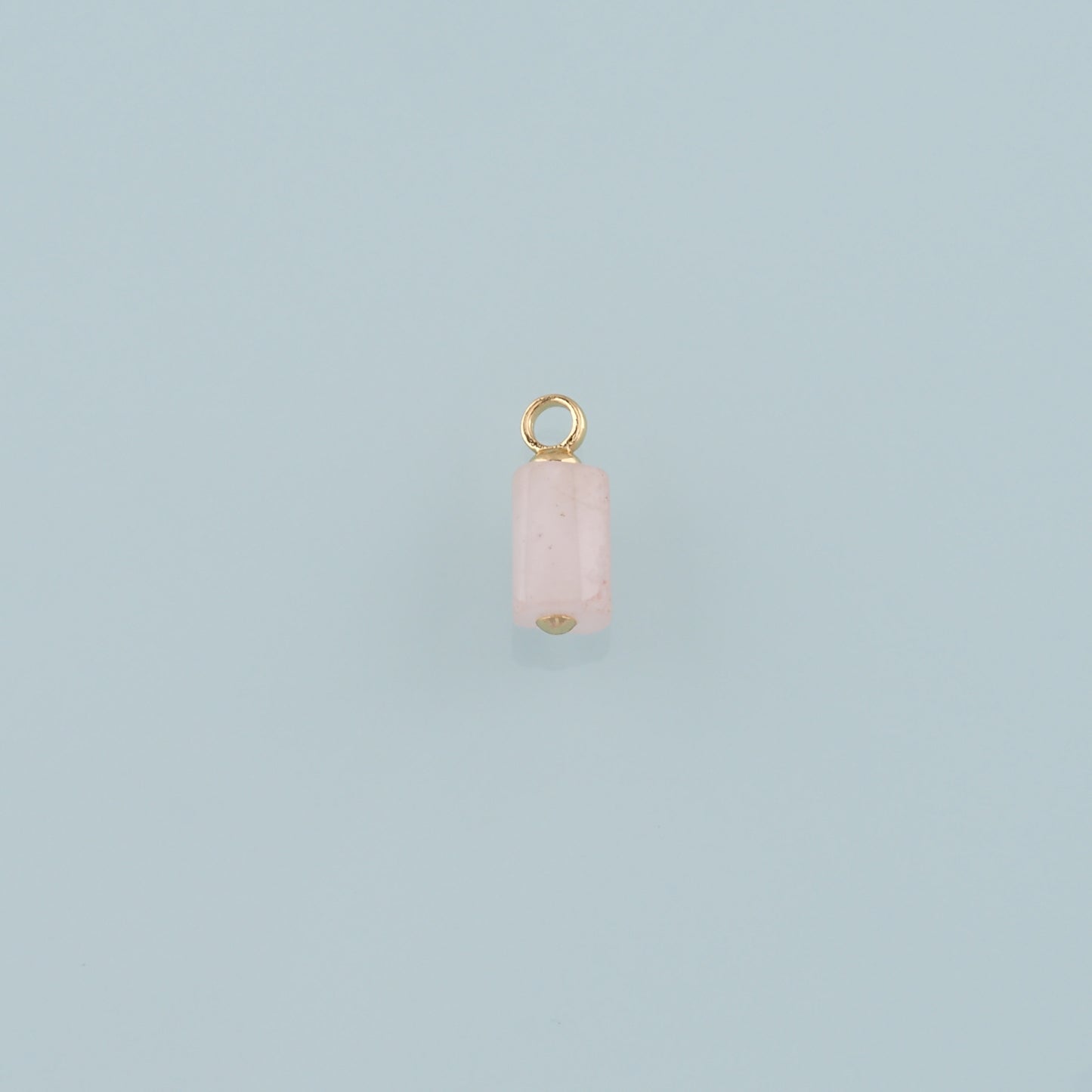 18K Gold Filled Cylinder Pendant,Natural Stone Charm Bracelet Necklace for DIY Jewelry Making Supply