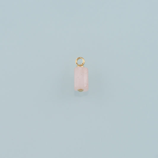 18K Gold Filled Cylinder Pendant,Natural Stone Charm Bracelet Necklace for DIY Jewelry Making Supply