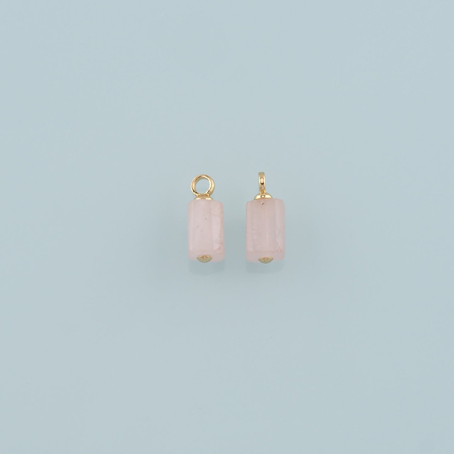 18K Gold Filled Cylinder Pendant,Natural Stone Charm Bracelet Necklace for DIY Jewelry Making Supply