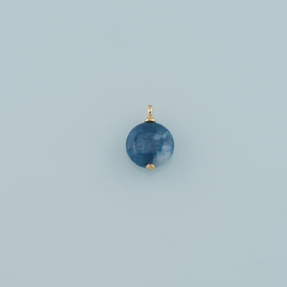 18K Gold Filled Round Pendant,Natural Stone Charm Bracelet Necklace for DIY Jewelry Making Supply