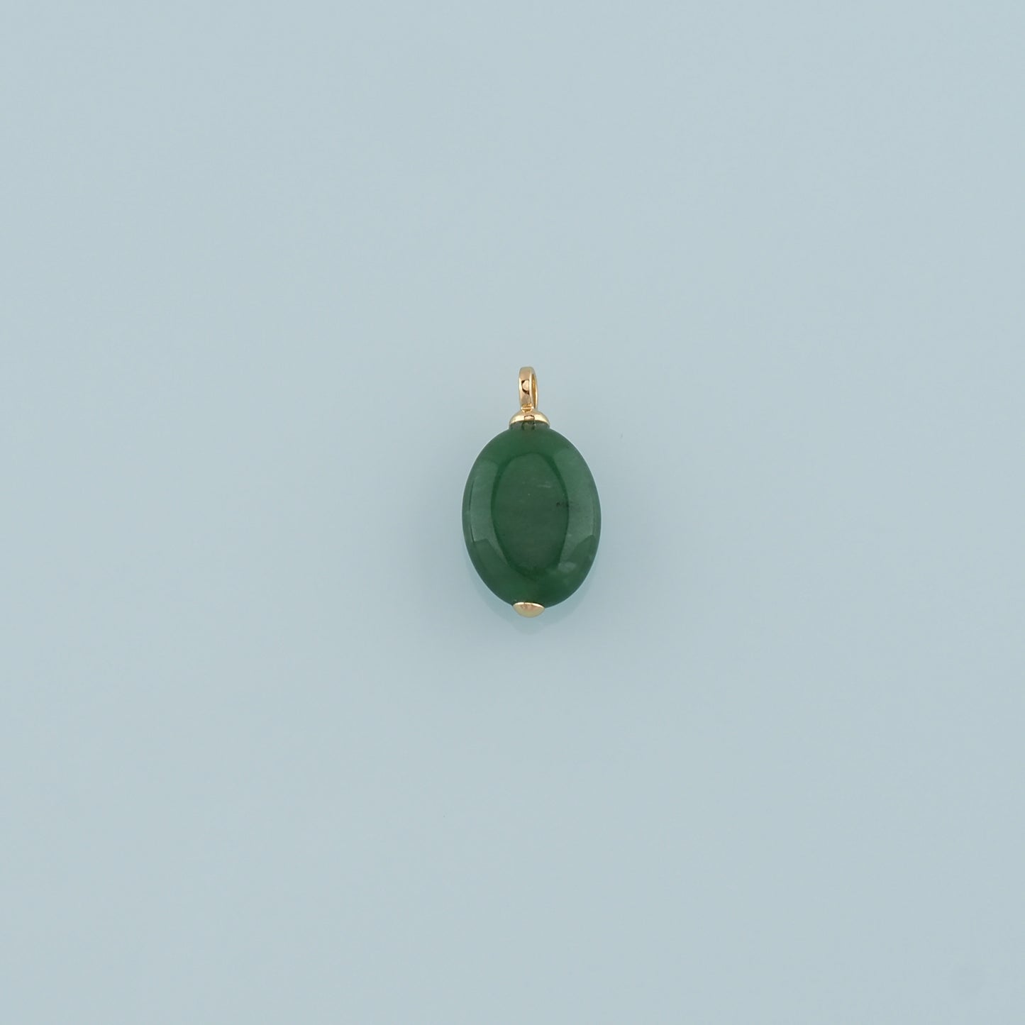 18K Gold Filled Oval Pendant,Natural Stone Charm Bracelet Necklace for DIY Jewelry Making Supply