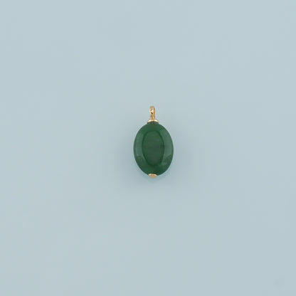 18K Gold Filled Oval Pendant,Natural Stone Charm Bracelet Necklace for DIY Jewelry Making Supply