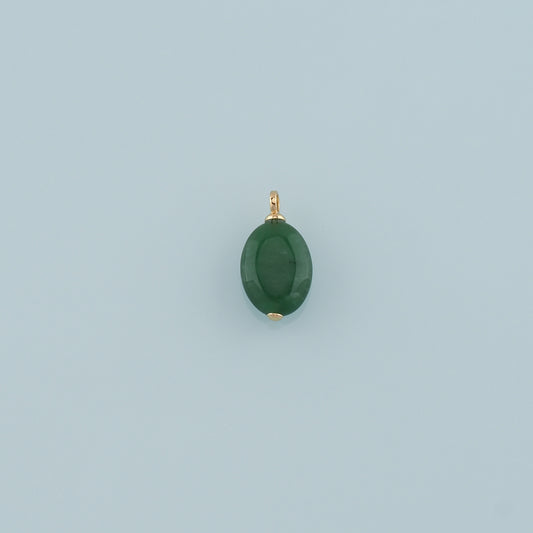 18K Gold Filled Oval Pendant,Natural Stone Charm Bracelet Necklace for DIY Jewelry Making Supply